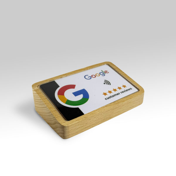 Base rustica para reseñas de Google NFC (Base de madera)