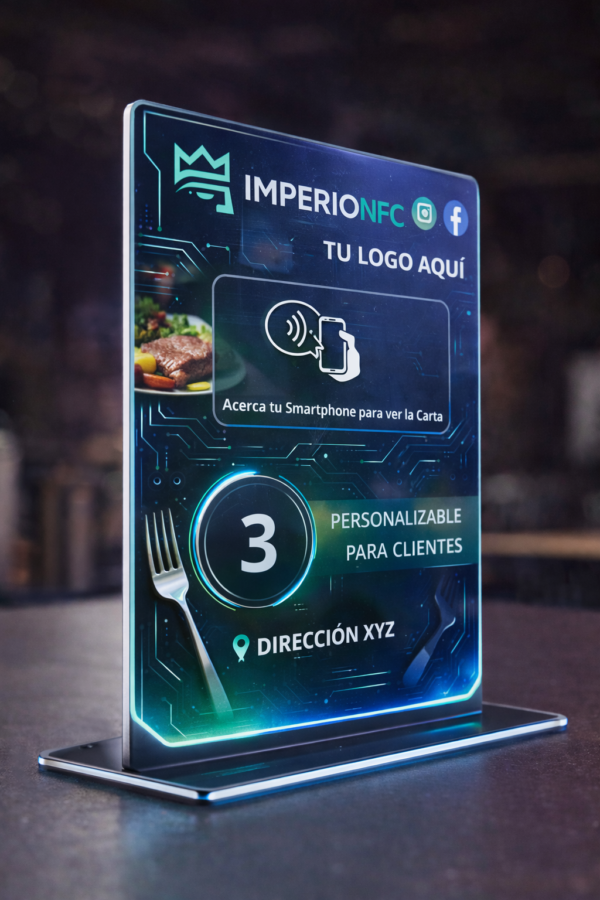 Acrilico NFC 1 Acrílicos NFC Personalizados para Restaurantes